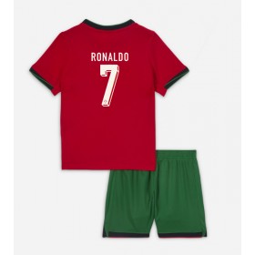 Portugal Cristiano Ronaldo #7 Hjemme skjorte til barn EM 2024 Kortermet (+ korte bukser)